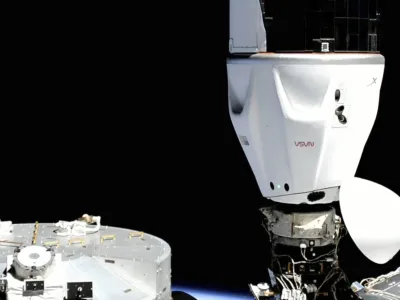 In this image provided by SpaceX, the Crew Dragon capsule is docked at the International Space Station, Wednesday, April 27, 2022. four astronauts arrived at the space station Wednesday night, just 16 hours after a predawn liftoff from Kennedy Space Center that thrilled spectators. (SpaceX via AP)