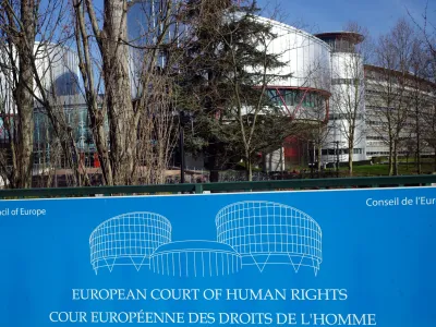 Outside view Tuesday March 22, 2011 of the European Court of Human Rights in Strasbourg, France. (AP Photo/Christian Lutz)