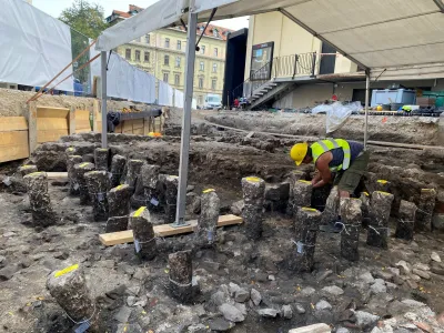 Stebrički, ki so ostanek centralnega ogrevanja, hipokavsta (foto J. Petek Bahar).