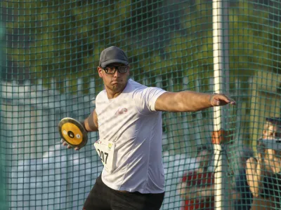 Kristjan Čeh disk<br><br>9.7.2023 - Atletika - Državno prvenstvo v atletiki Velenje - atletska zveza slovenije<br><br>FOTO: Luka Cjuha