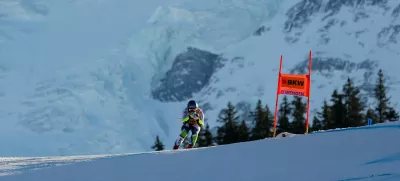 Alpine Skiing - FIS Alpine Ski World Cup - Men's Super G - Wengen, Switzerland - January 17, 2025 Slovenia's Miha Hrobat in action REUTERS/Denis Balibouse