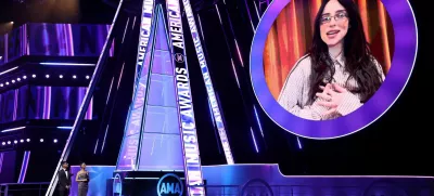 Billie Eilish gives acceptance speech for the Artist of the Year award virtually at the 2025 American Music Awards, in Las Vegas, Nevada, U.S., May 26, 2025. REUTERS/Mario Anzuoni