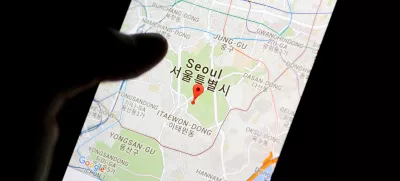 FILE PHOTO: Google Maps application is displayed on a smartphone in Seoul, South Korea, in this photo illustration on August 24, 2016. REUTERS/Kim Hong-Ji/File Photo