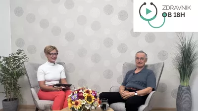 Gost oddaje Zdravnik ob 18h, prim. Matija Cevc, specialist interne medicine in predsednik Društva za zdravje srca in ožilja, z moderatorko Vanjo Badovinac (Foto: Aetas)