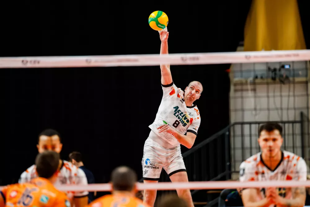 Ljubljana, Hala Tivoli.Odbojkarska liga prvakov, kvalifikacije,1. krog, povratna tekma: ACH Volley - Orion Stars.