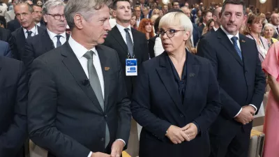 Nata&scaron;a Pirc MusarRobert Golob01.09.2025 20. Blejski strate&scaron;ki forumFOTO: Nik Erik Neubauer