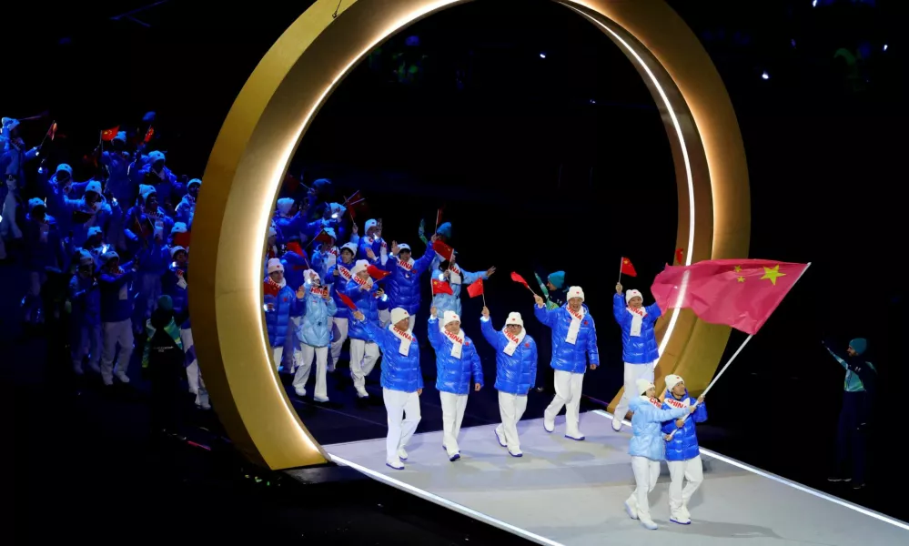Milano Cortina 2026 Olympics - Opening Ceremony - San Siro Stadium, Milan, Italy - February 06, 2026. Athletes of China during the opening ceremony REUTERS/Fabrizio Bensch REFILE - CORRECTING EVENT TEMPLATE