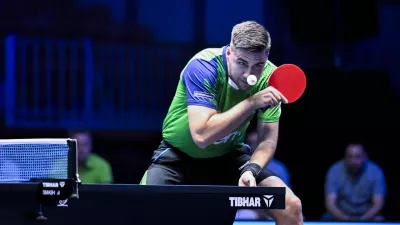 22.06.2025 - polfinale: Darko Jorgić VS Felix Lebrun, domači namiznoteni&scaron;ki turnir WTT Star Contender v Ljubljani FOTO: Nik Erik Neubauer