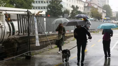 10.9.2025 - Podvoz Dunajska cesta - gradbi&scaron;če - črpanje vode VO KA - dež deževjeFoto: Luka Cjuha