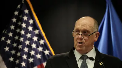 Border Czar Tom Homan speaks during a press conference at Bishop Henry Whipple Federal Building in Minneapolis, Minnesota, U.S. February 12, 2026. REUTERS/Go Nakamura