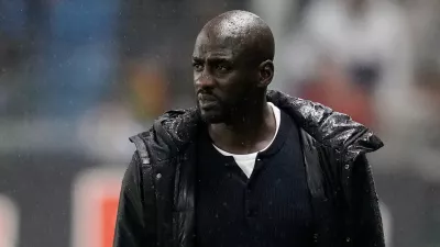 FILE - Ghana's head coach Otto Addo gestures during the international friendly soccer match between Brazil and Ghana in Le Havre, western France, on Sept. 23, 2022. (AP Photo/Christophe Ena, File)