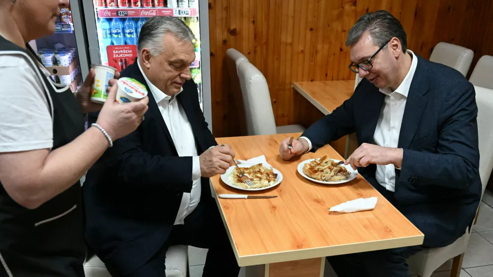 Serbian President Aleksandar Vucic meets Hungarian Prime Minister Viktor Orban in Subotica, Serbia, November 27, 2025. Serbian Presidential Press Service/Handout via REUTERS THIS IMAGE HAS BEEN SUPPLIED BY A THIRD PARTY