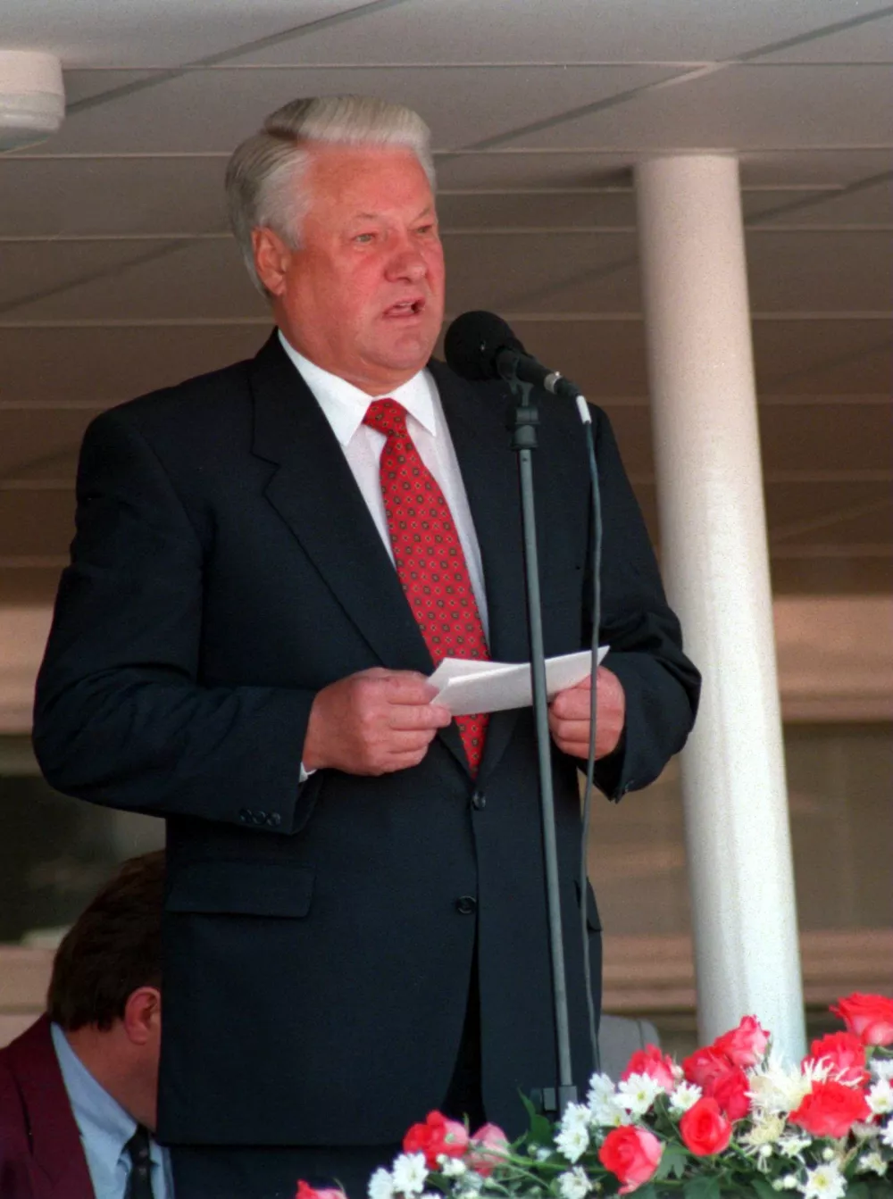 23 JUL 1994: BORIS YELTSIN, PRESIDENT OF RUSSIA, DELIVERS HIS SPEECH DURING THE OFFICIAL OPENING CEREMONY OF THE THIRD GOODWILL GAMES IN ST. PETERSBURG, RUSSIA. Mandatory Credit: Clive Brunskill/ALLSPORT