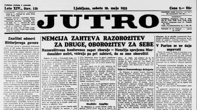Naslovnica časnika Jutro iz maja 1933. / Foto: Dlib