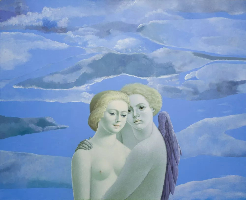 Metka Kra&scaron;ovec: Vdanost (8. IX. 1993); akril na platnu, 130 x 160 cm
