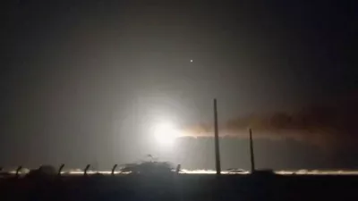 Iranian navy fires a missile, at an unknown location, in this still image taken from a video released May 8, 2026. Pool via WANA (West Asia News Agency)/ via REUTERS ATTENTION EDITORS - THIS PICTURE WAS PROVIDED BY A THIRD PARTY. IRAN OUT. NO COMMERCIAL OR EDITORIAL SALES IN IRAN. NO USE BBC PERSIAN. NO USE VOA PERSIAN. NO USE MANOTO. NO USE IRAN INTERNATIONAL. NO USE RADIO FARDA.  Verification Lines: Reuters could not verify the date and location of the footage. No older versions were found posted online before May 8. Iran's military said the U.S. targeted two ships entering the Strait of Hormuz and carried out strikes on Iranian territory. The military said it responded by attacking U.S. military vessels east of the Strait of Hormuz and south of the port of Chabahar.