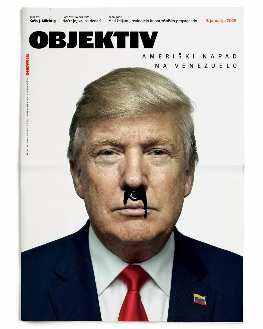 Trumpovi mastni brki in naslovnice Objektiva prinesli ugledno nagrado