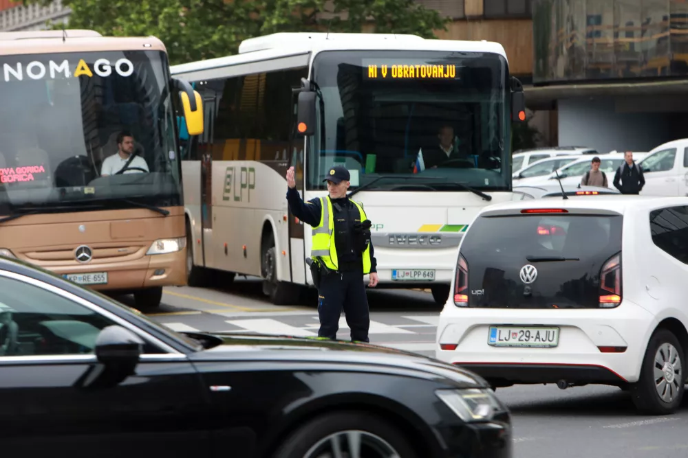 13.05.2026 - Bavarski dvor, popravilo semaforjev, kolone, kolesarjiFoto: Tomaž Skale
