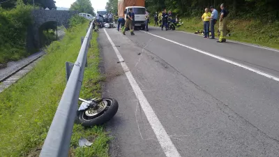 nesreča motorista pri Velikih La&scaron;čah