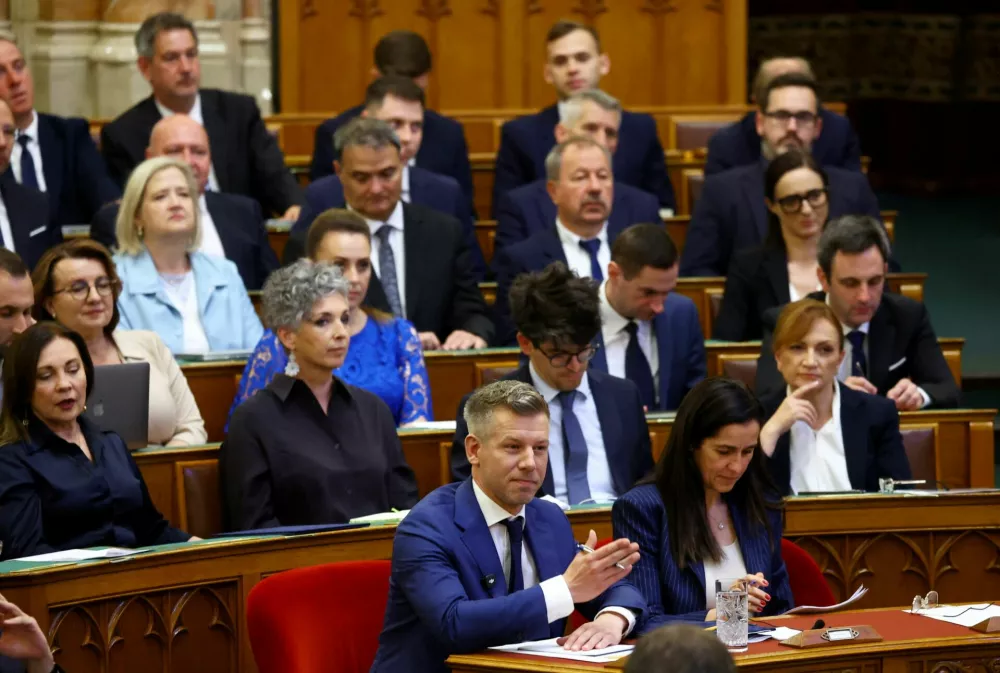 Hungarian Prime Minister Peter Magyar attends a plenary session in the Parliament, in Budapest, Hungary, May 26, 2026. REUTERS/Bernadett Szabo