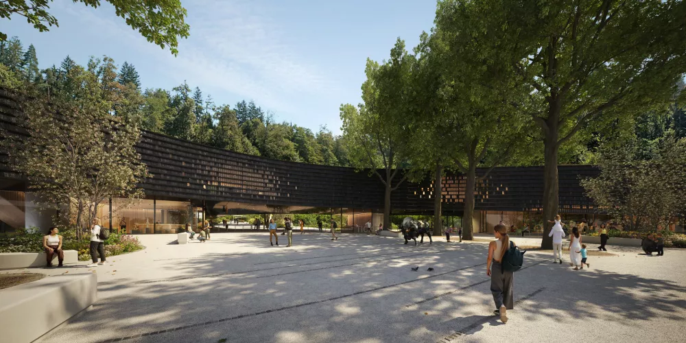 Nov vhodni kompleks ZOO Ljubljana, prva natečajna re&scaron;itev