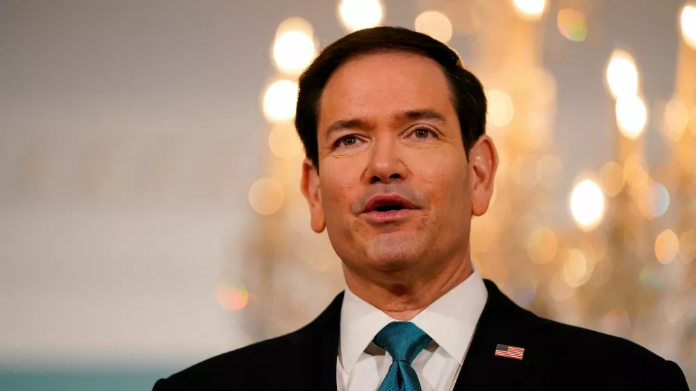 U.S. Secretary of State Marco Rubio speaks during an appearance with Kuwaiti Foreign Minister Sheikh Jarrah Jaber Al-Ahmad Al-Sabah (not pictured) at the State Department in Washington, D.C., U.S. June 4, 2026. REUTERS/Elizabeth Frantz