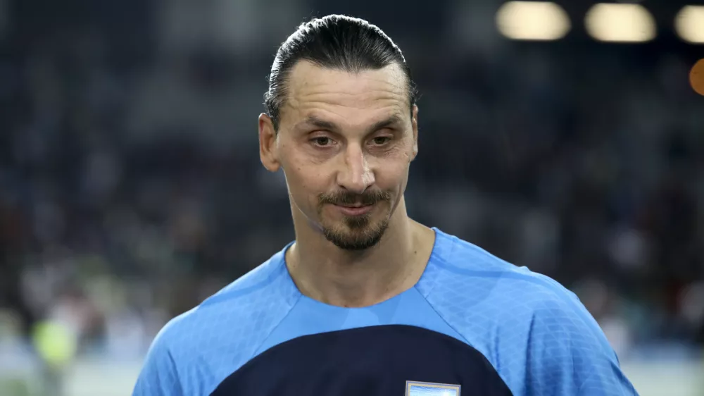 Zlatan Ibrahimović- 15.09.2023 - Stadion Stožice - Zvezde nogometa za žrtve poplav - dobrodelna nogometna tekma za pomoč prizadetim v nedavnih poplavah v Sloveniji na pobudo predsednika Evropske nogometne zveze Uefe Aleksandra Čeferina, //FOTO: Luka Cjuha