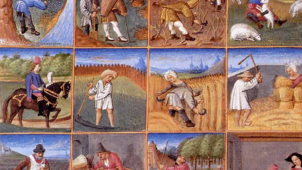 Kmetijski koledar iz 15. stoletja, ki ga je naslikal Pietro de Crescenzi. Minute in sekunde so bile za ljudi povsem nepomembne. / Foto: Wikipedia