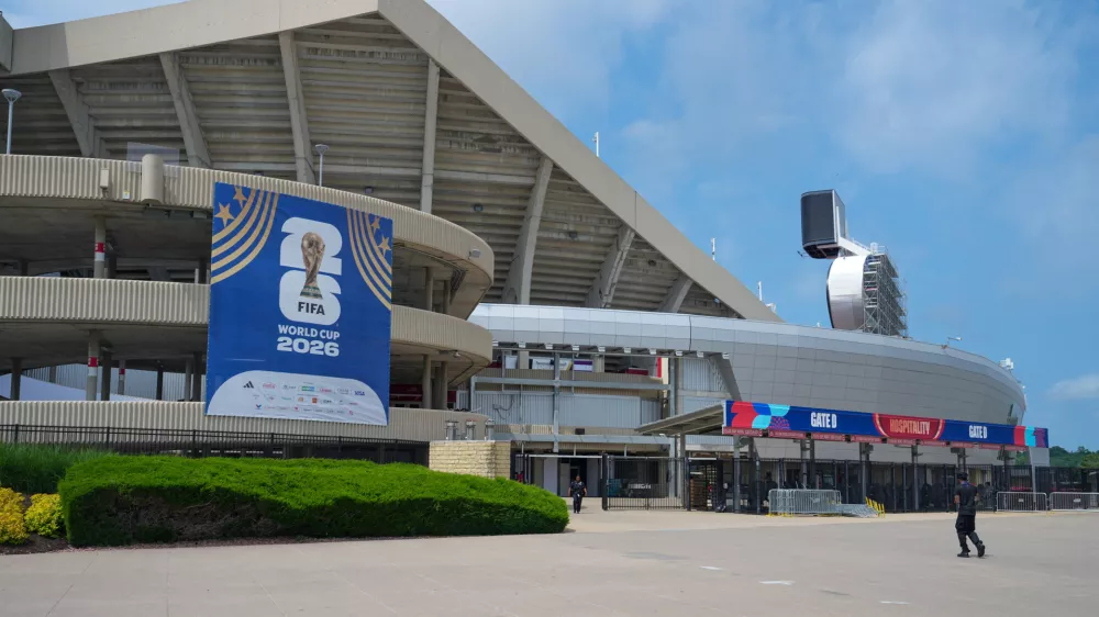 Jun 8, 2026; Kansas City, Missouri, USA; A general view of external signage during a tour of Kansas City Stadium ahead of the 2026 FIFA World Cup. Mandatory Credit: Denny Medley-Imagn Images