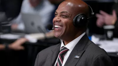 DAYTON, OHIO - MARCH 17: TV analyst Charles Barkley smiles prior to the first half in the First Four game between the NC State Wolfpack and the Texas Longhorns in the 2026 NCAA Men's Basketball Tournament at UD Arena on March 17, 2026 in Dayton, Ohio. Dylan Buell,Image: 1083948647, License: Rights-managed, Restrictions:, Model Release: no 