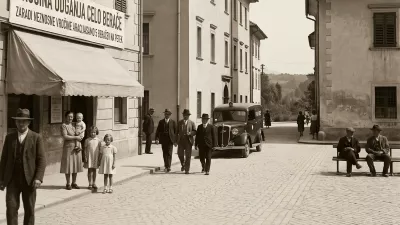 Ilustracija ulice iz davnine, kot si jo na podlagi prispevka predstavlja umetna inteligenca. / Foto: Google Gemini
