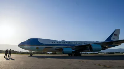 Air Force One, with US President Donald Trump onboard, is seen before departing from Geneva Airport, following the G7 summit in nearby Evian-les-Bains, France, in Geneva, Switzerland, Wednesday, June 17, 2026. (Martial Trezzini/Keystone/Pool via AP)