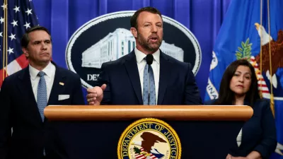 FILE PHOTO: U.S. Secretary of Homeland Security Markwayne Mullin speaks during a press conference hosted with Acting U.S. Attorney General Todd Blanche on unaccompanied minors and prosecuting their sponsors, at the Justice Department, in Washington, D.C., U.S., June 11, 2026. REUTERS/Evelyn Hockstein/File Photo