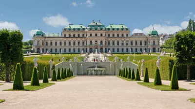 Belvedere Palace Vienna, historic building and landmark with garden and cascades
