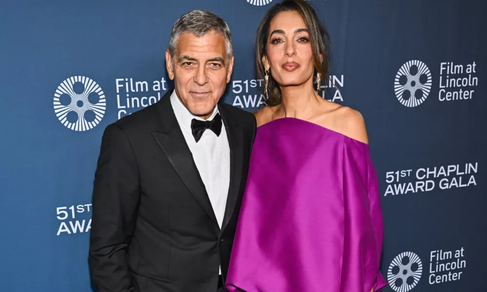 George Clooney, left, and Amal Clooney attend the 51st annual Chaplin Award Gala, honoring George Clooney, at Alice Tully Hall on Monday, April 27, 2026, in New York. (Photo by Evan Agostini/Invision/AP)