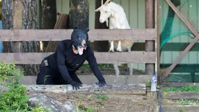 A man in a bear costume takes part in an emergency response drill simulating a bear intrusion in Yaita, Tochigi Prefecture, Japan, June 17, 2026. REUTERS/Kim Kyung-Hoon   TPX IMAGES OF THE DAY