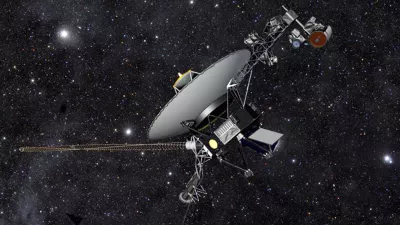 This artist rendering released by NASA shows NASA's Voyager 1 spacecraft barreling through space. The space agency announced Thursday, Sept. 12, 2013 that Voyager 1 has become the first spacecraft to enter interstellar space, or the space between stars, more than three decades after launching from Earth. (AP Photo/NASA)