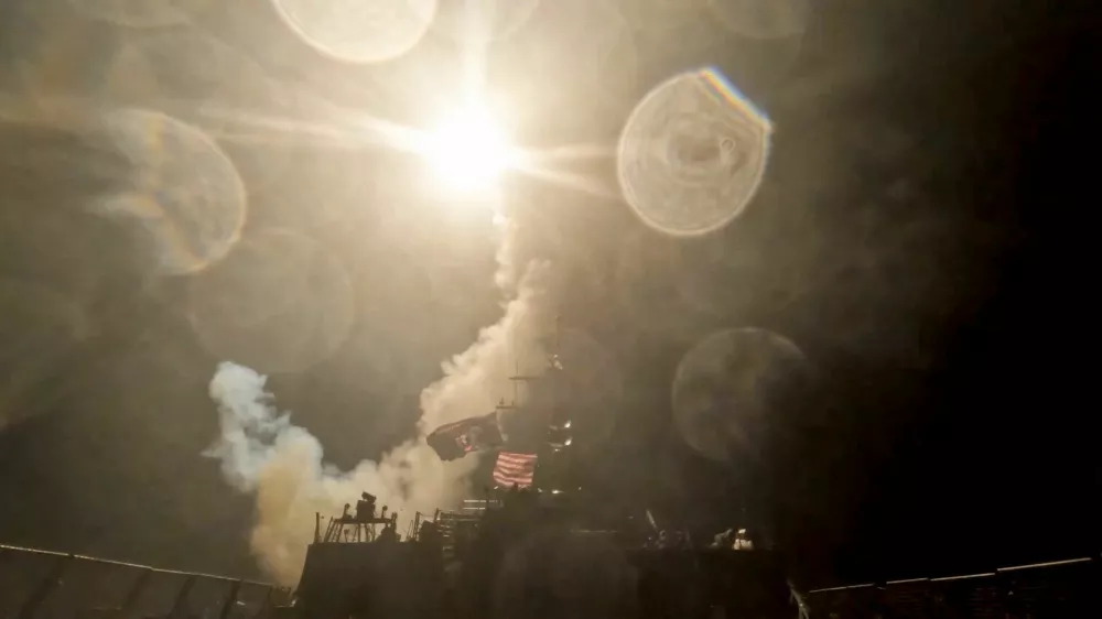 A U.S. warship launches a munition at an unknown location during what the U.S. military says is its latest wave of strikes on Iran, hitting "Iranian military targets such as coastal surveillance and air defense sites, military logistics infrastructure, and maritime capabilities," in this still image taken from handout video released July 16, 2026.  U.S. Central Command/Handout via REUTERS  THIS IMAGE HAS BEEN SUPPLIED BY A THIRD PARTY. MANDATORY CREDIT.  VERIFICATION: - Location and date could not be verified. - No earlier version of the video found posted online before July 16.