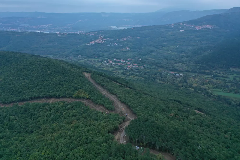 pogled na arheolo&scaron;ko najdi&scaron;če Staje z Osapsko dolino v ozadju, ZVKDS, Center za preventivno arheologijo / Foto: Zvkds