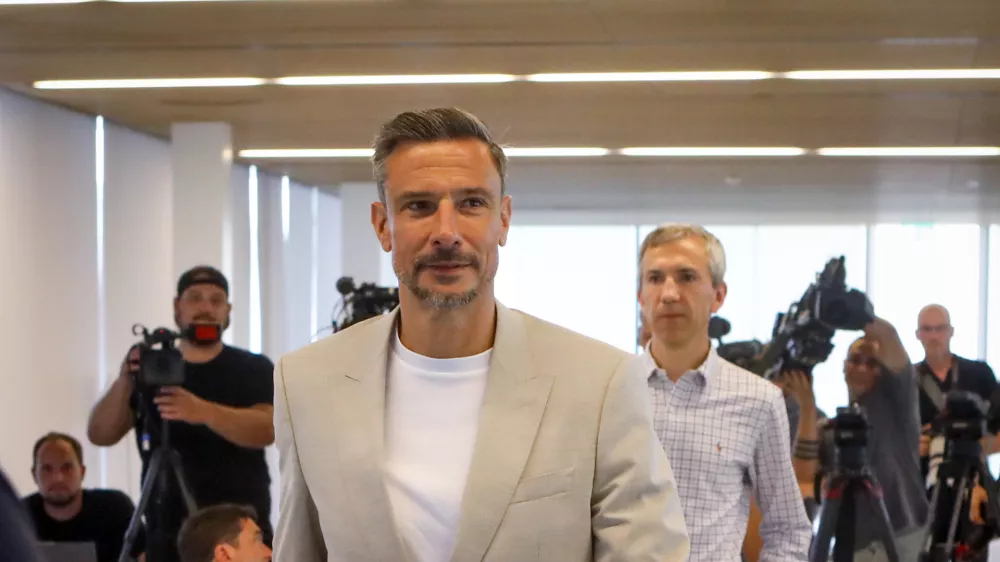 Slavko Vinčić29.7.2026 - novinarska konferenca s sodniki Slavkom Vinčićem, Aljažem Kovačičem in Tomažem Klančnikom, ki so na nedavnem SP sodili finale med &Scaron;panijo in Argentino.Foto: Luka Cjuha