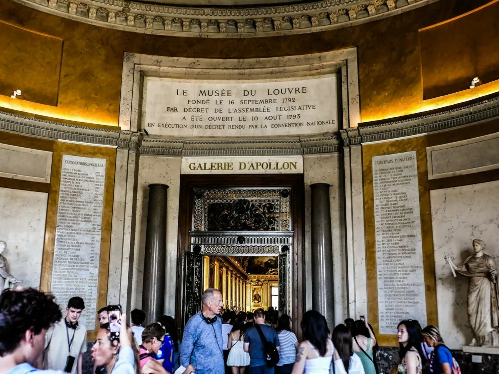 July 22, 2026. Closed since the break-in of October 19, 2025, the Apollon gallery is regaining its 17th-century splendor. Visitors can once again admire the paintings depicting Apollo's race, which follows the cycle of the Sun, dedicated to Louis XIV, the Sun King.22 juillet 2026. Fermee depuis le casse du 19 octobre 2025, la galerie Apollon retrouve son apparat du XVIIeme siecle. Les visiteurs peuvent, a nouveau, admirer les peintures qui representent la course d'Apollon, qui suit le cycle de Soleil, dediees a Louis XIV, le Roi Soleil.//HOUPLINERENARD_H1860/Credit:HOUPLINE-RENARD/SIPA/2607221522,Image: 1117893011, License: Rights-managed, Restrictions:, Model Release: no 