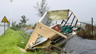 In this photo released by Xinhua News Agency, a damaged shed is seen in the aftermath of Typhoon Noul in Pinghai Town of Huidong County, Huizhou, south China's Guangdong Province on Sunday, July 26, 2026. (Lu Hanxin/Xinhua via AP)