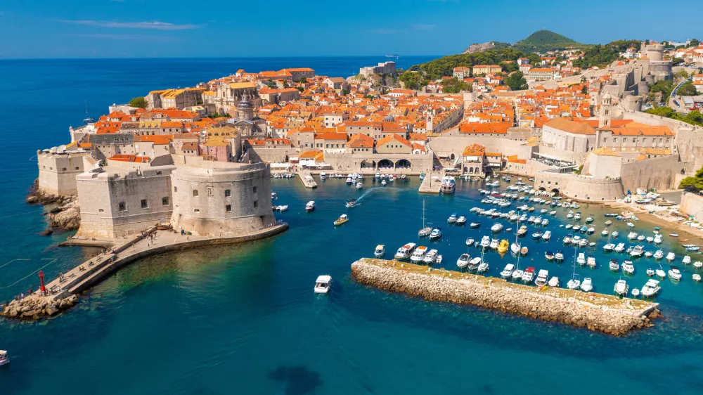 Aerial view of the old town of Dubrovnik