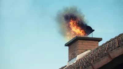 Chimney with fire coming out