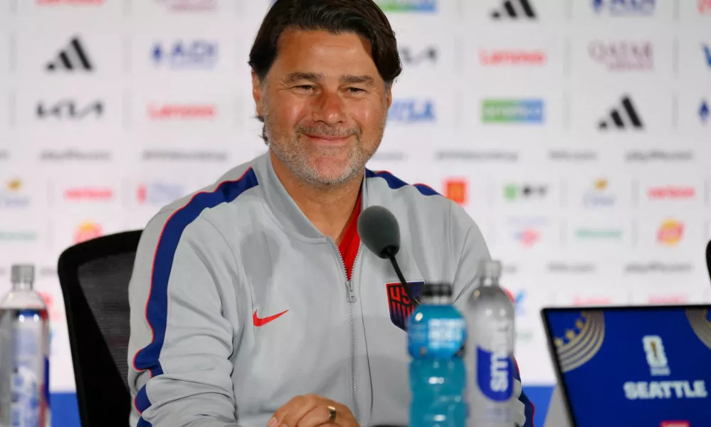 FILE PHOTO: Soccer Football - FIFA World Cup 2026 - United States Press Conference - Seattle Stadium, Seattle, Washington, U.S. - July 5, 2026 U.S. coach Mauricio Pochettino during the press conference IMAGN IMAGES via Reuters/Steven Bisig/File Photo