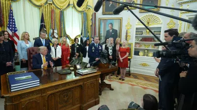 President Donald Trump speaks during a meeting about military families, in the Oval Office of the White House, Monday, Aug. 3, 2026, in Washington. (AP Photo/Alex Brandon)