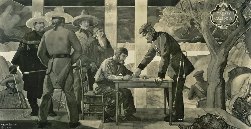 Sporazum iz Cahuenge, ki sta ga leta 1847 podpisala Kalifornijec Andr&eacute;s Pico in Američan John C. Fr&eacute;mont, je bil sporazum o prekinitvi ognja, s katerim se je končalo ameri&scaron;ko osvajanje Kalifornije. / Foto: Wikipedija
