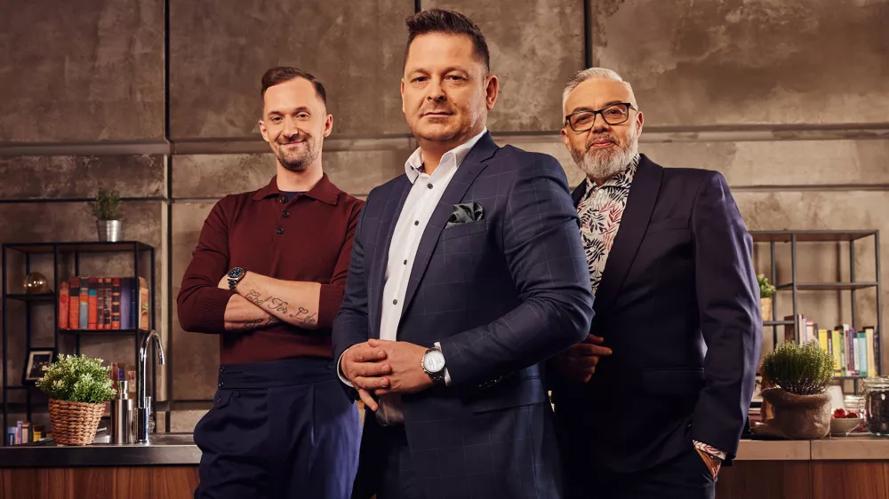 Masterchef SlovenijaSodni&scaron;ka trojica Mojmir &Scaron;iftar, Luka Jezer&scaron;ek in Karim Merdjadi (foto: POP TV) / Foto: Pop Tv
