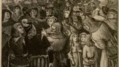 Ilustracija iz knjige Edmunda P. Evansa iz leta 1906, ki prikazuje kaznovanje pra&scaron;iča. / Foto: Wikipedia