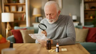 Senior man having difficulty reading medicine instructions at home due to vision problems / Foto: Stockphotodirectors